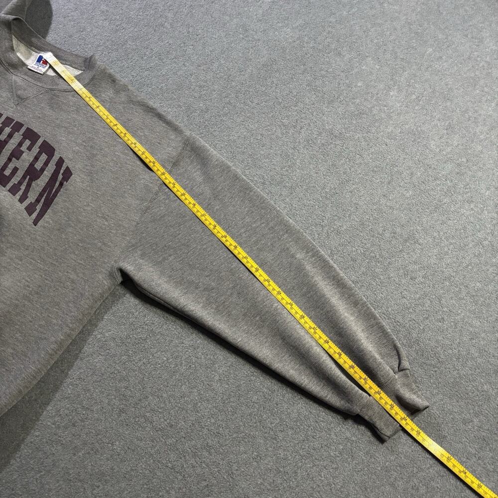 Vtg 90s Russell Athletic Southern Illinois Sweatshirt XL Grey Made in USA - Picture 8 of 9